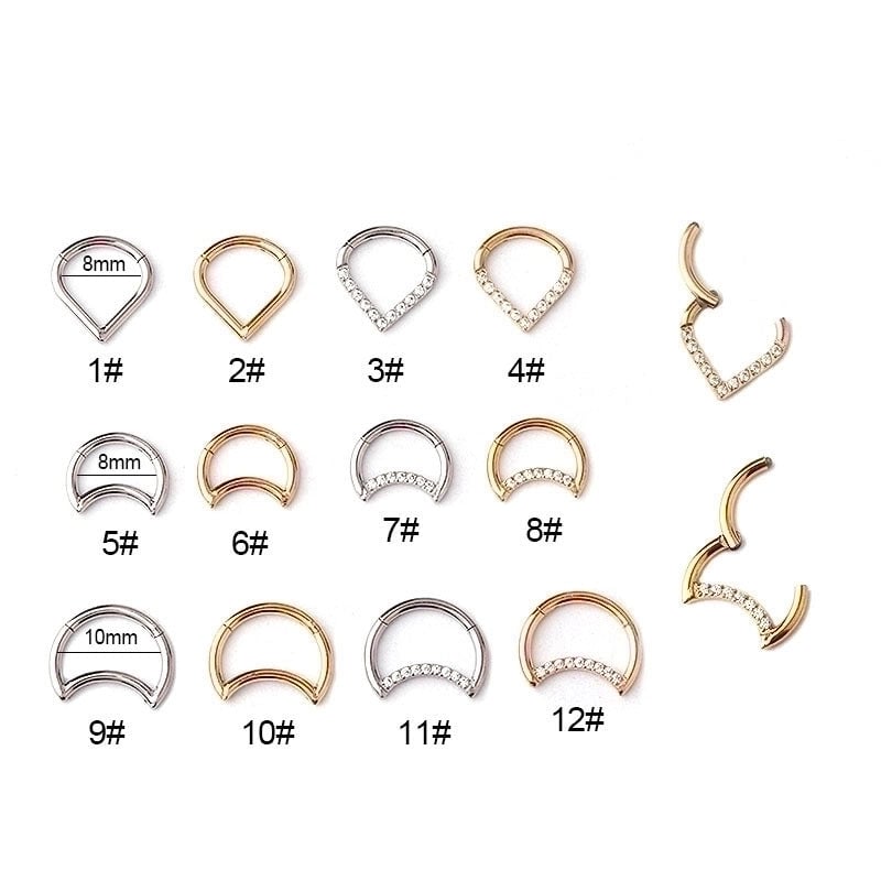 Nose Rings & Studs Fashion Water Droplets 316L Stainless Steel  Plating