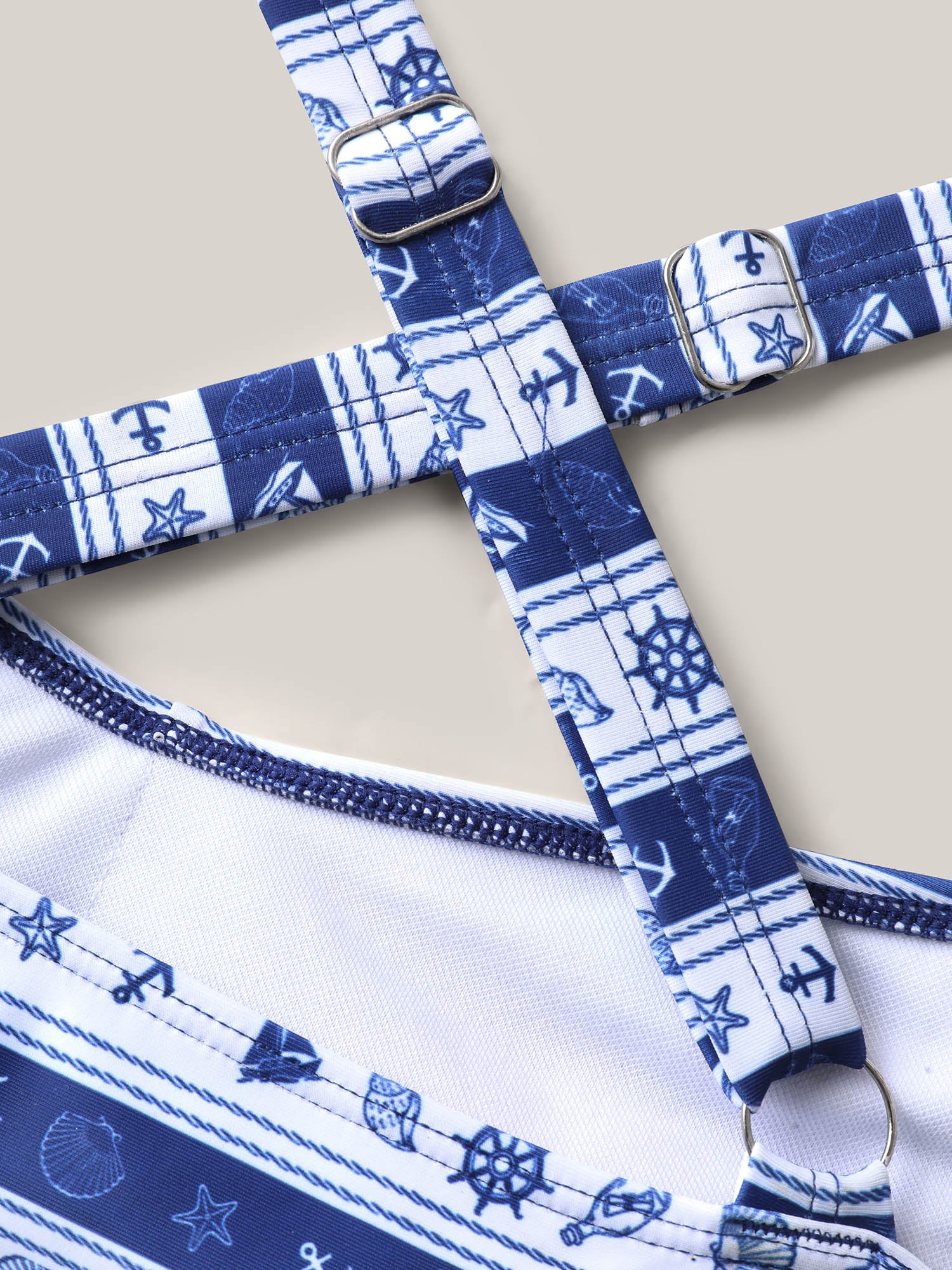 Nautical Striped Twist Front One-Piece Swimsuit