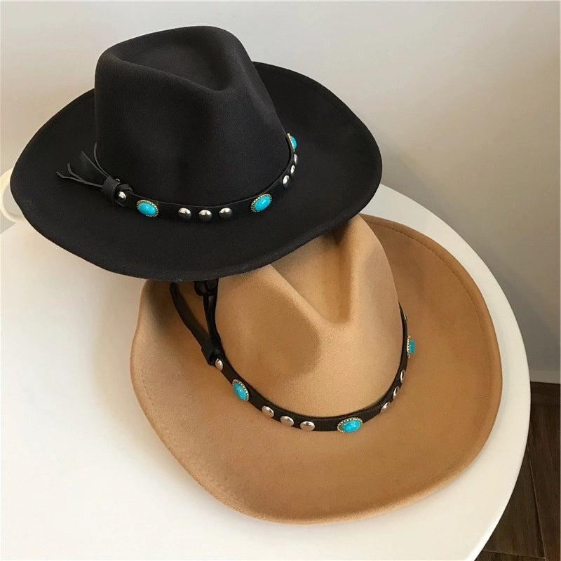 Men's Pastoral Skull Crimping Fedora Hat