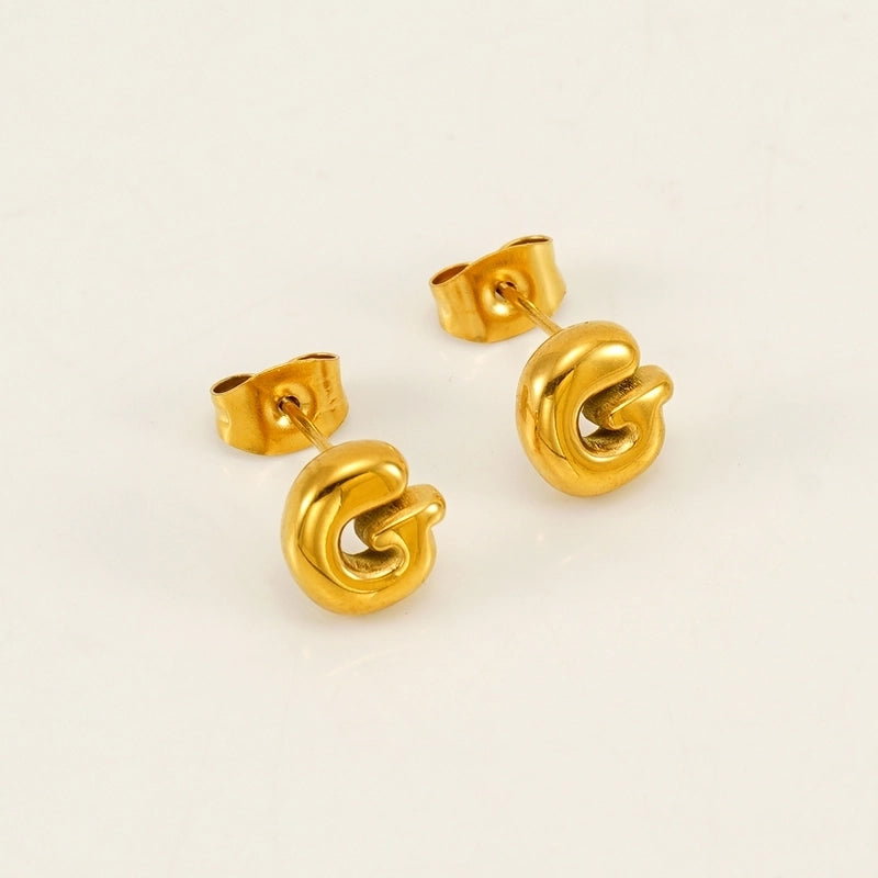 1 Piece Minimalist Classic Style Letter Plating 304 Stainless Steel 18K Gold Plated Ear Studs