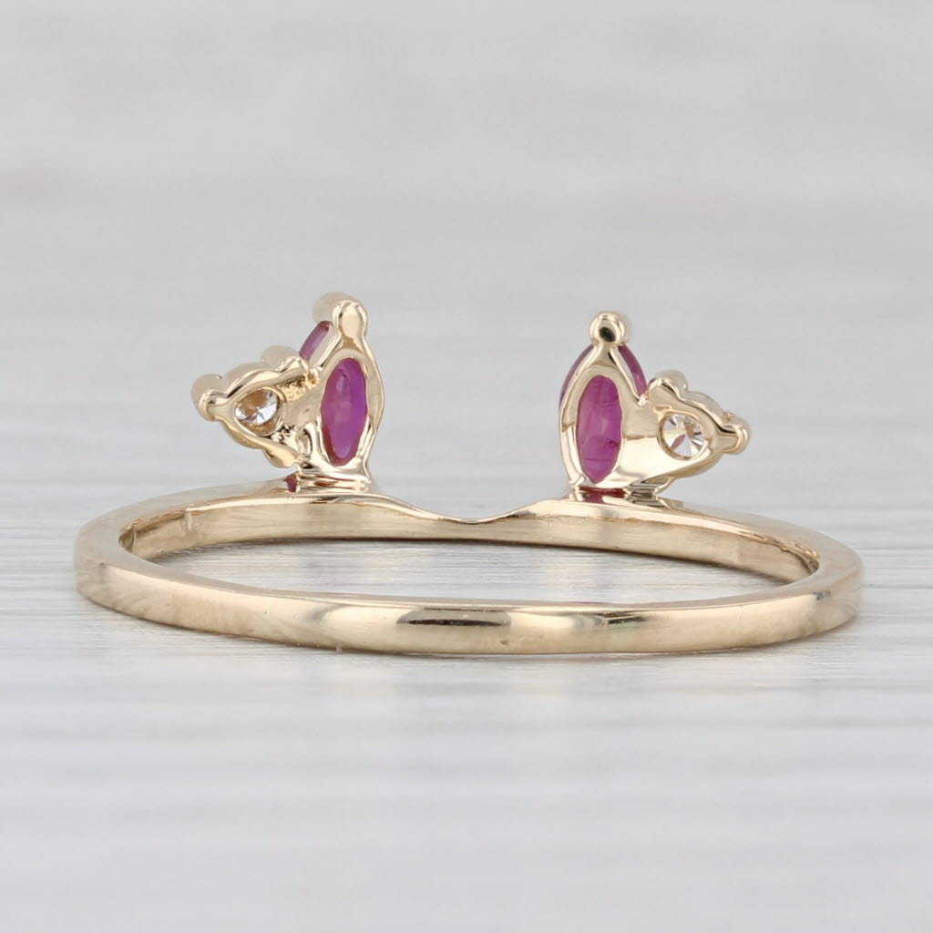 0.45ctw Ruby Diamond Ring Enhancer Guard 14k Yellow Gold Size 9.5 Wedding Band