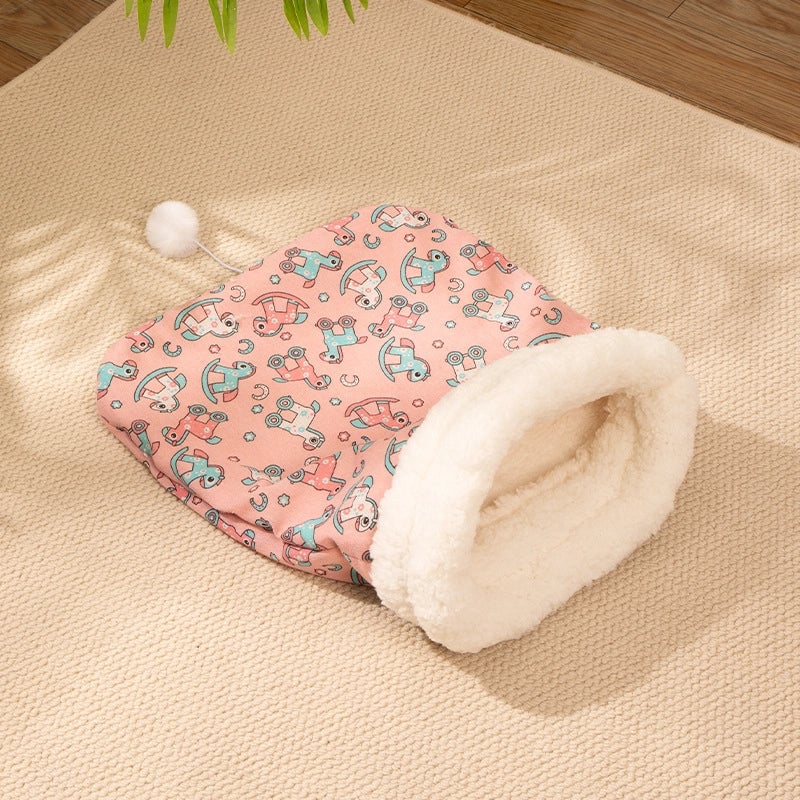 Cute PP Cotton Cotton And Linen Cartoon Pet Bed