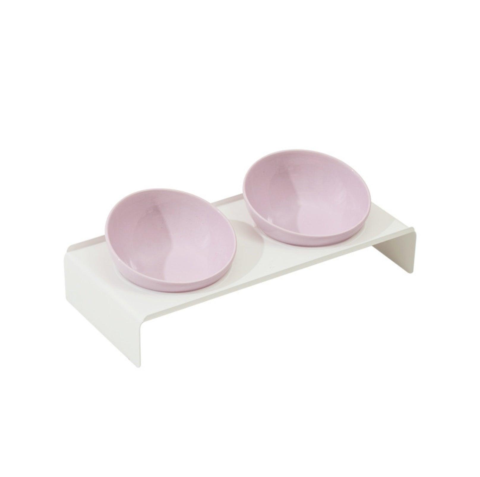 Adjustable Ceramic Pet Bowl with Arch Iron Stand