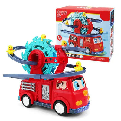 Fire Rail Car with Duck Slide Track