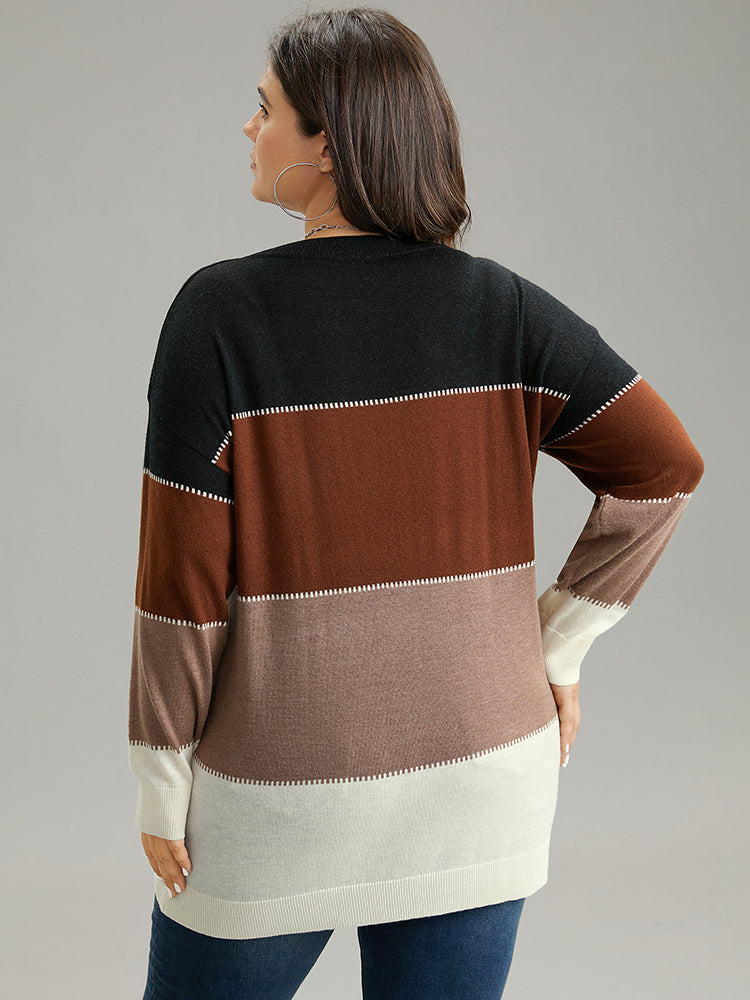 Supersoft Essentials Colorblock Contrast Round Neck Pullover