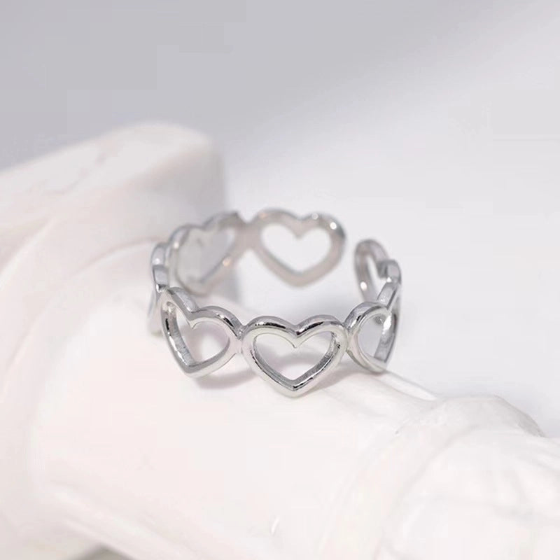Retro Geometric Stainless Steel Gold Plated Plating Open Rings