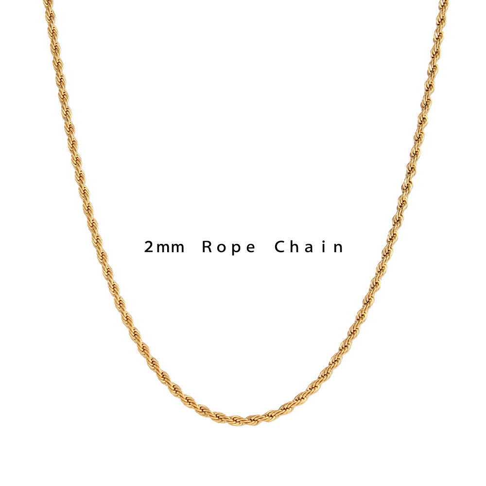 Fashion Stripe Geometric Stainless Steel 18K Gold Plated Necklaces