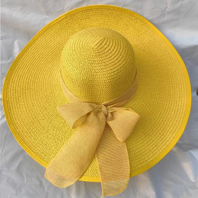 Women's Lady Vacation Bow Knot Big Eaves Sun Hat