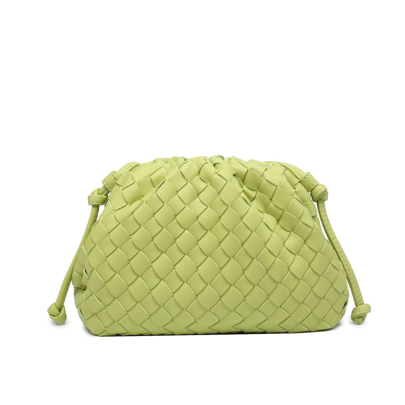 Women's Pu Leather Solid Color Classic Style Weave Cloud Shape Magnetic Buckle Crossbody Bag
