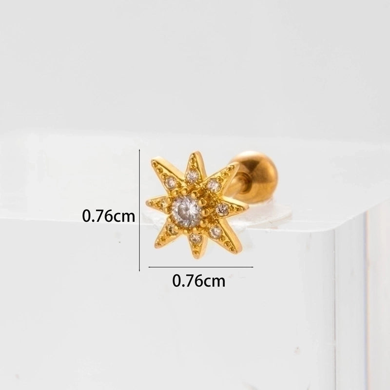 Ear Cartilage Rings & Studs Flower 316L Stainless Steel  Copper