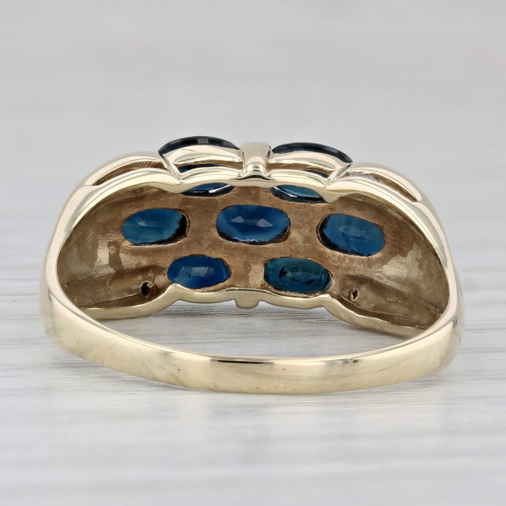 2.66ctw Blue Sapphire Cluster Diamond Ring 10k Yellow Gold Size 10