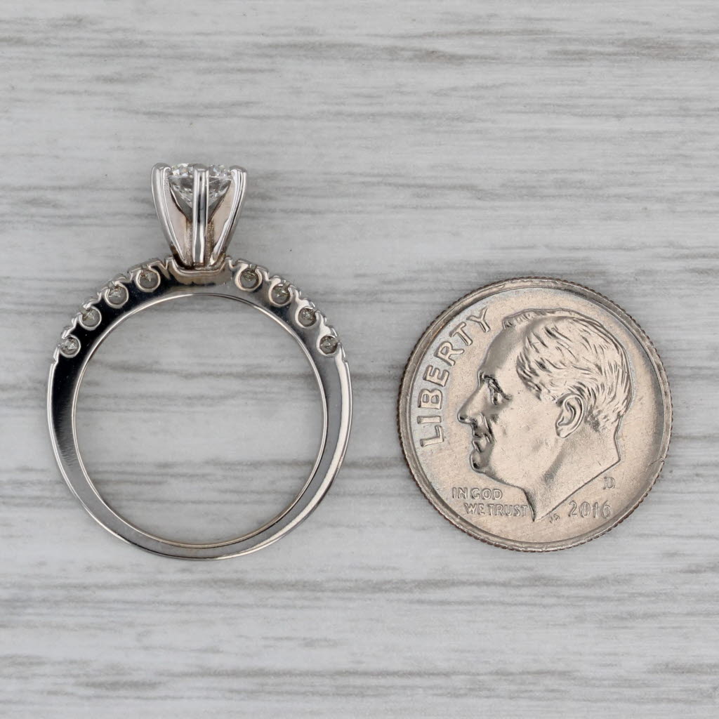 0.75ctw Round Diamond Engagement Ring 14k White Gold Size 5 VS2