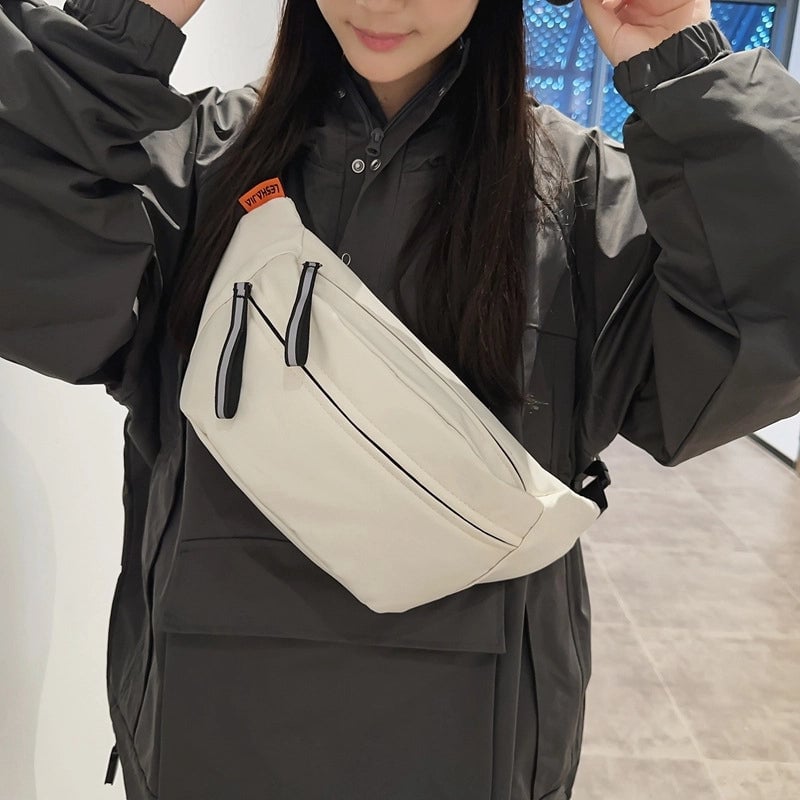 New Personalized Reflective Chest Bag Men's Trendy Cool Street Mobile Phone Waist Bag Girl Sports Outdoor Crossbody Shoulder Bag