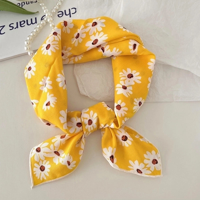 Women's Sweet Minimalist Color Block Cotton And Linen Printing Scarf
