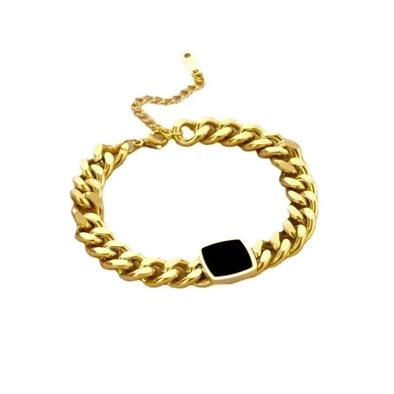 Minimalist Square Titanium Steel Plating Bracelets Necklace 1 Piece