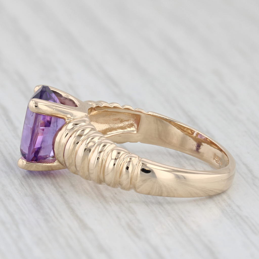 2.50ct Oval Solitaire Amethyst Ring 14k Yellow Gold Size 6.25