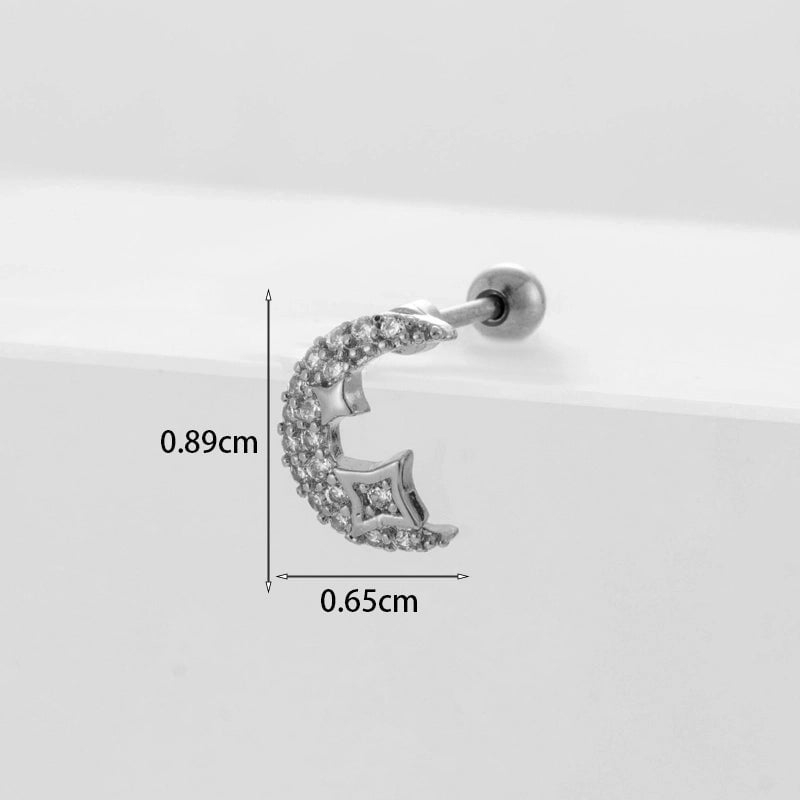 Ear Cartilage Rings & Studs Geometric Copper Plating Artificial Gemstones