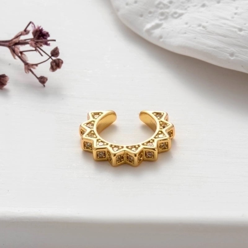 1 Piece Ear Cartilage Rings & Studs Cool Style Shiny Geometric Copper Plating Inlay Zircon