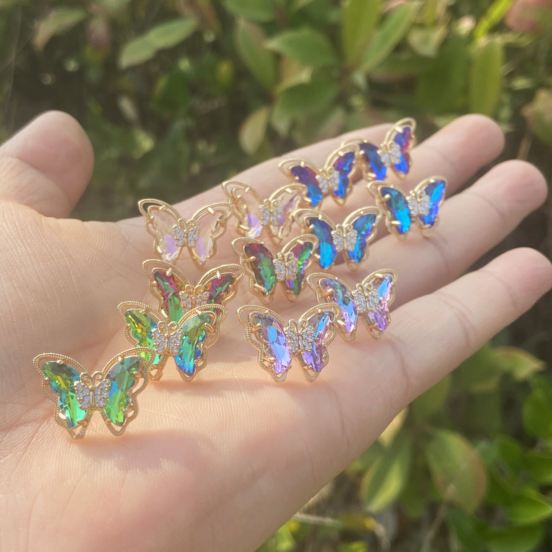 Fashion Butterfly Copper Stud Earrings