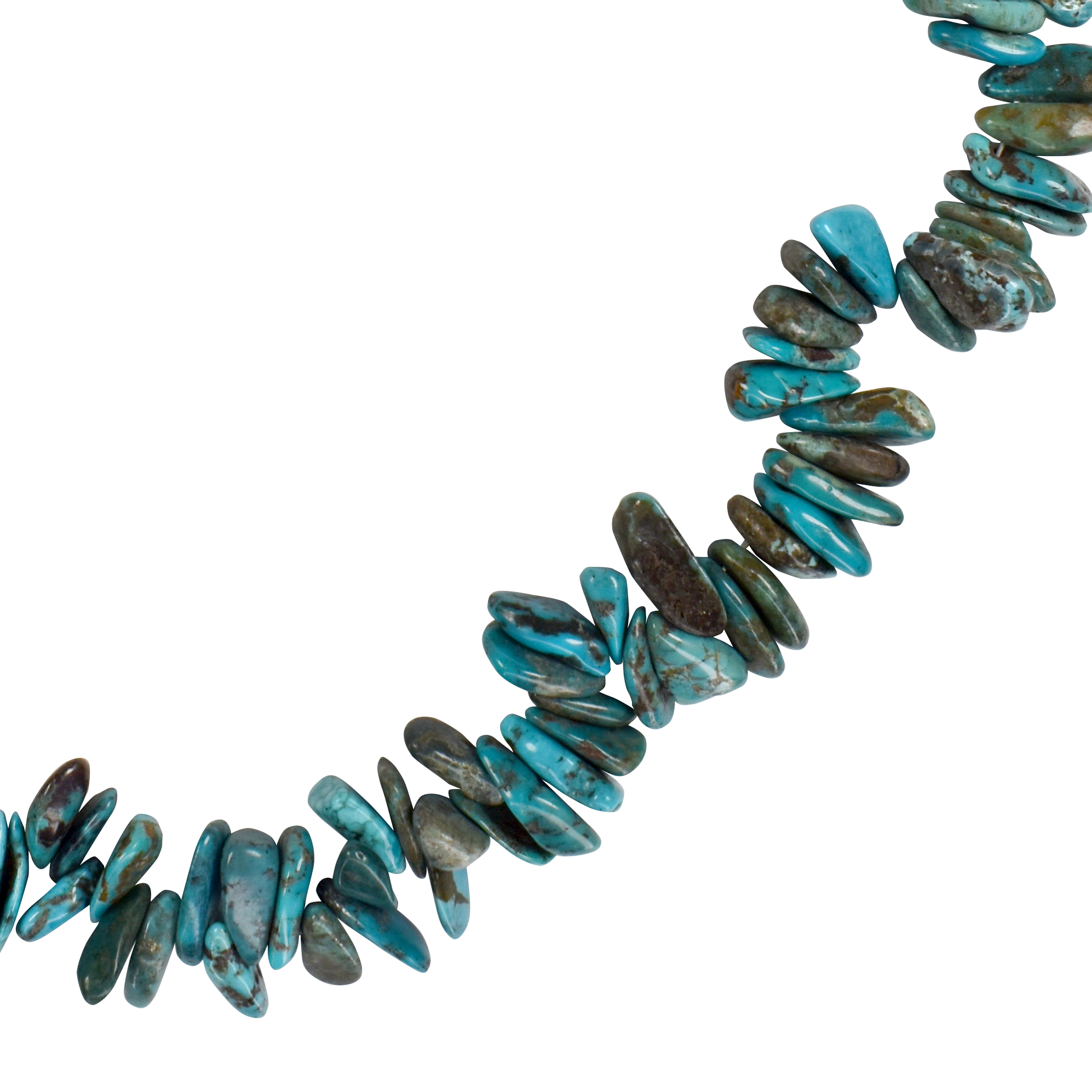 Navajo Kingman and Sleeping Beauty Turquoise Necklace with Sterling Silver Torpedo Beads