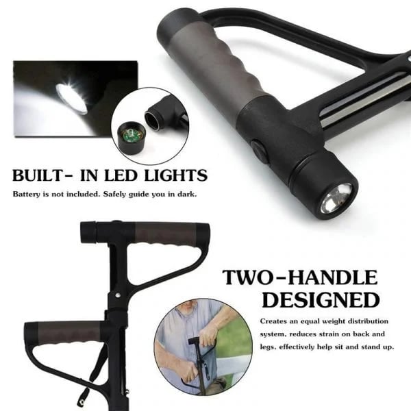 🔥💥Aluminum alloy with LED light non-slip foldable walking stick💥👵