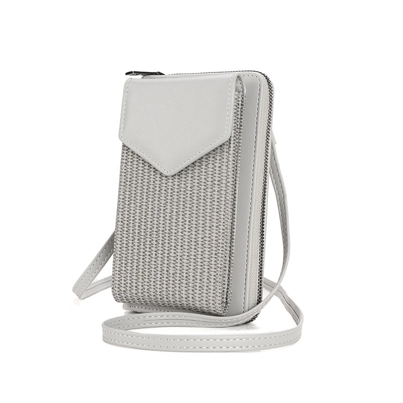 Women's All Seasons Pu Leather Solid Color Basic Square Zipper Shoulder Bag Phone Wallets