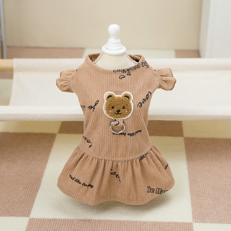 Bear Letter Printed Dog Dress Harness