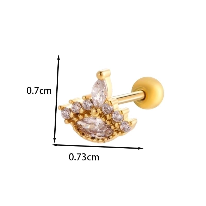 1 Piece Ear Cartilage Rings & Studs IG Style French Style  Water Droplets Flower Copper Inlay Zircon