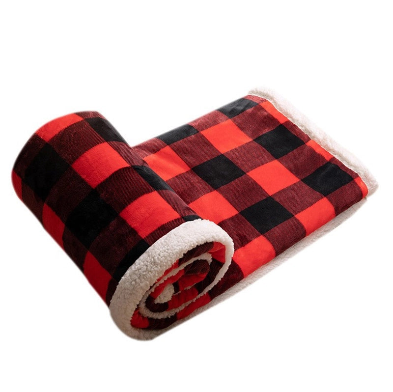 Retro Plaid Polyester Blanket