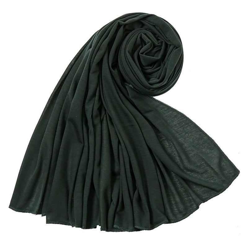 Women's Minimalist Solid Color Mercerized Cotton Winter Scarves