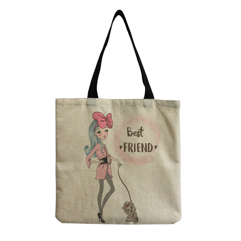 Women's Cotton And Linen Multicolor Vintage Style Vacation Square Open Shoulder Bag