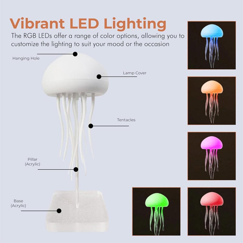 LED gradient swimming jellyfish atmosphere light night light