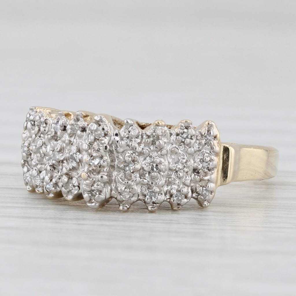 0.10ctw Diamond Tiered Pyramid Ring 10k Gold Size 5.75 Stackable Richard Klein