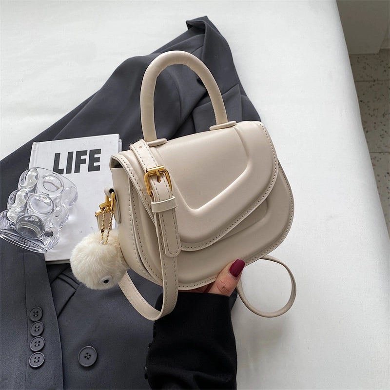 Women's Small Pu Leather Solid Color Cute Square Zipper Handbag