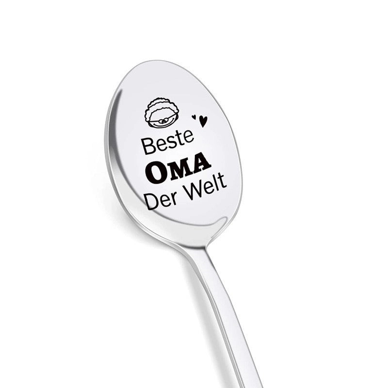 Fashion Letter Stainless Steel Spoon