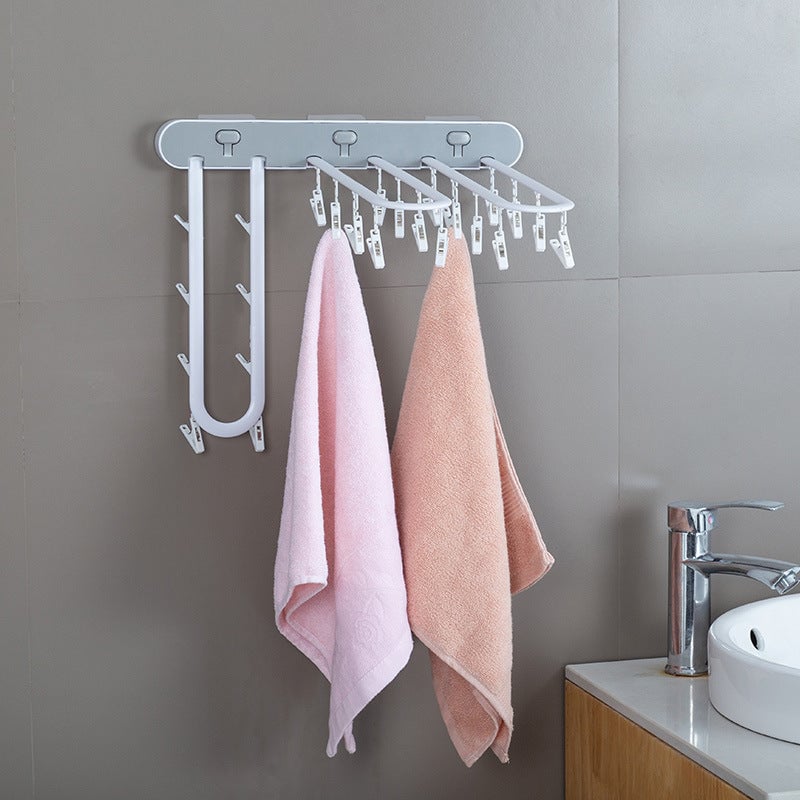 Multi-Clip Hanging Clothes Rack