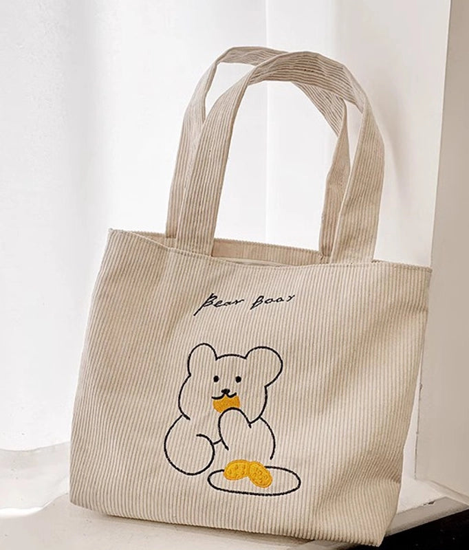 Women's Large Nylon Cartoon Bear Cute Square Open Shoulder Bag