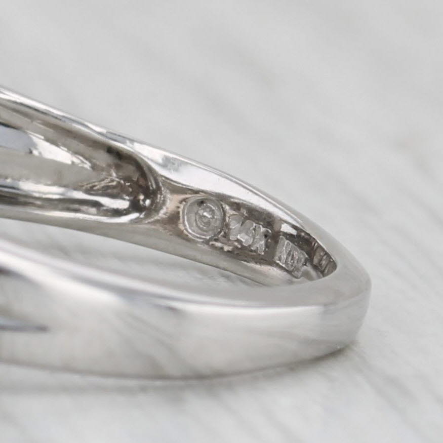0.89ctw Diamond Cluster Ring 14k White Gold Size 8