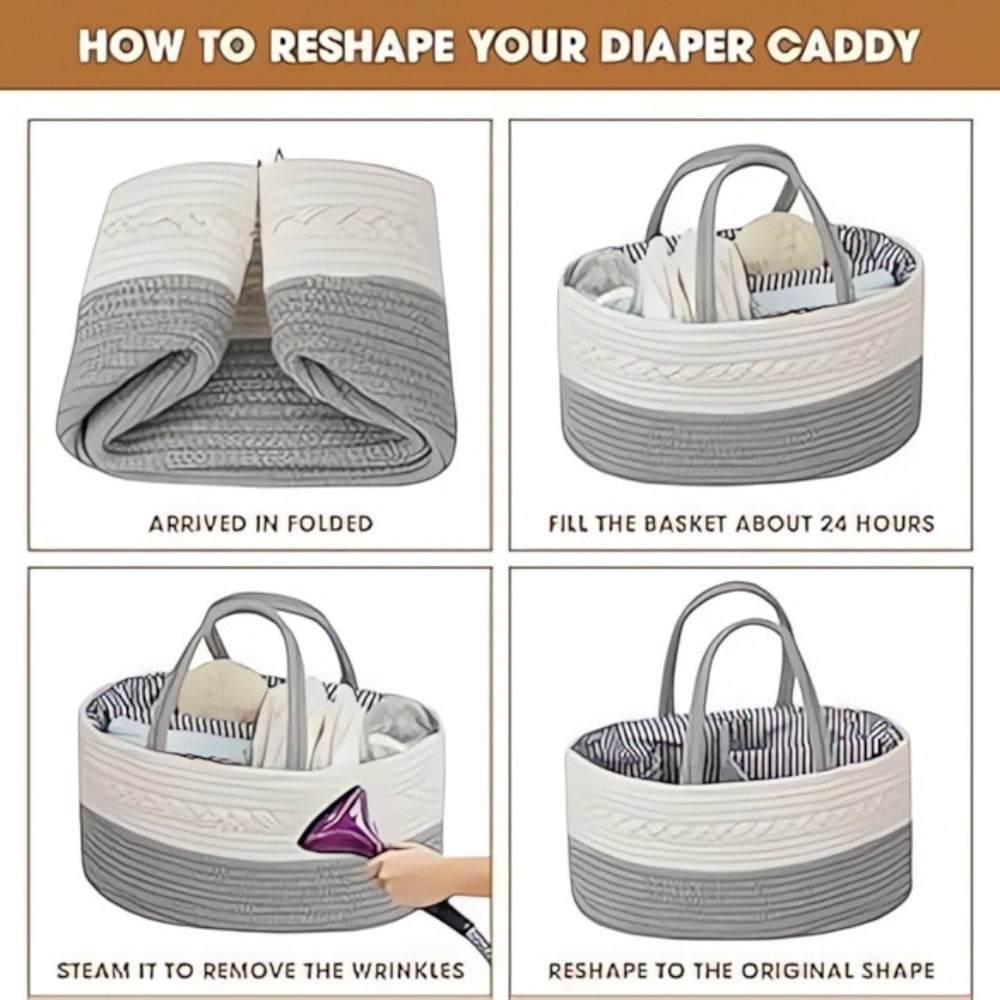 Braided Grey Baby Essentials Organiser