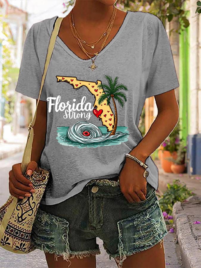 Women's Florida Strong Casual V-Neck T-Shirt