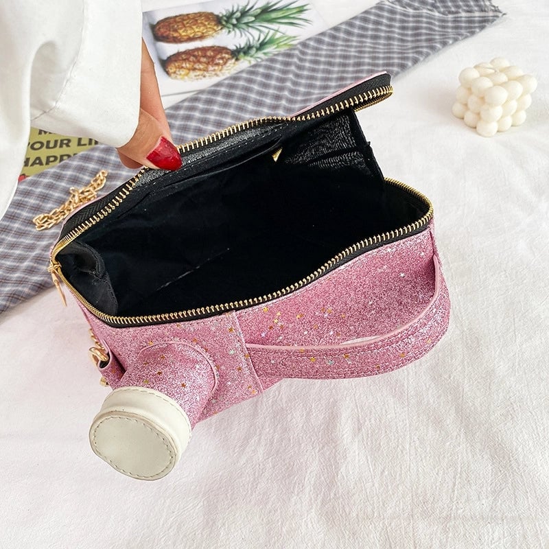 Women's Medium Pu Leather Letter Color Block Streetwear Sequins Square Zipper Crossbody Bag