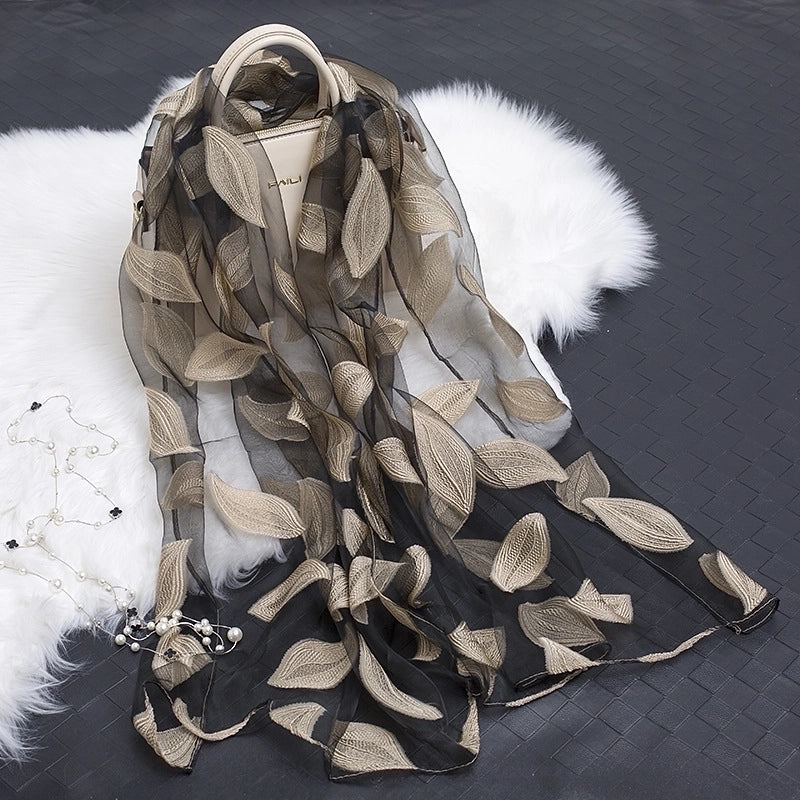 Women's Minimalist Color Block Organza Scarf