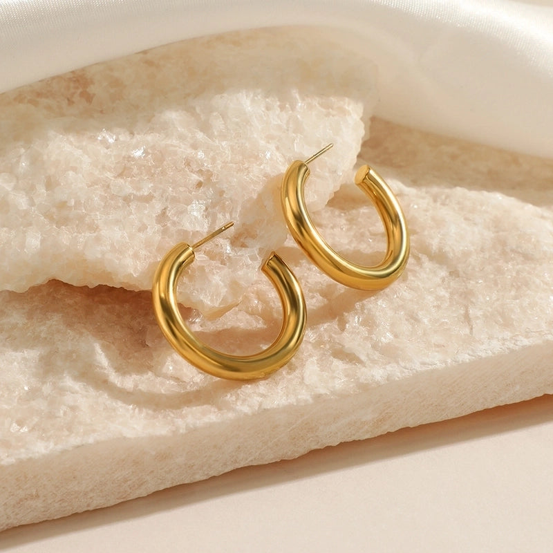 1 Pair Minimalist Solid Color Plating 304 Stainless Steel Stainless Steel Earrings