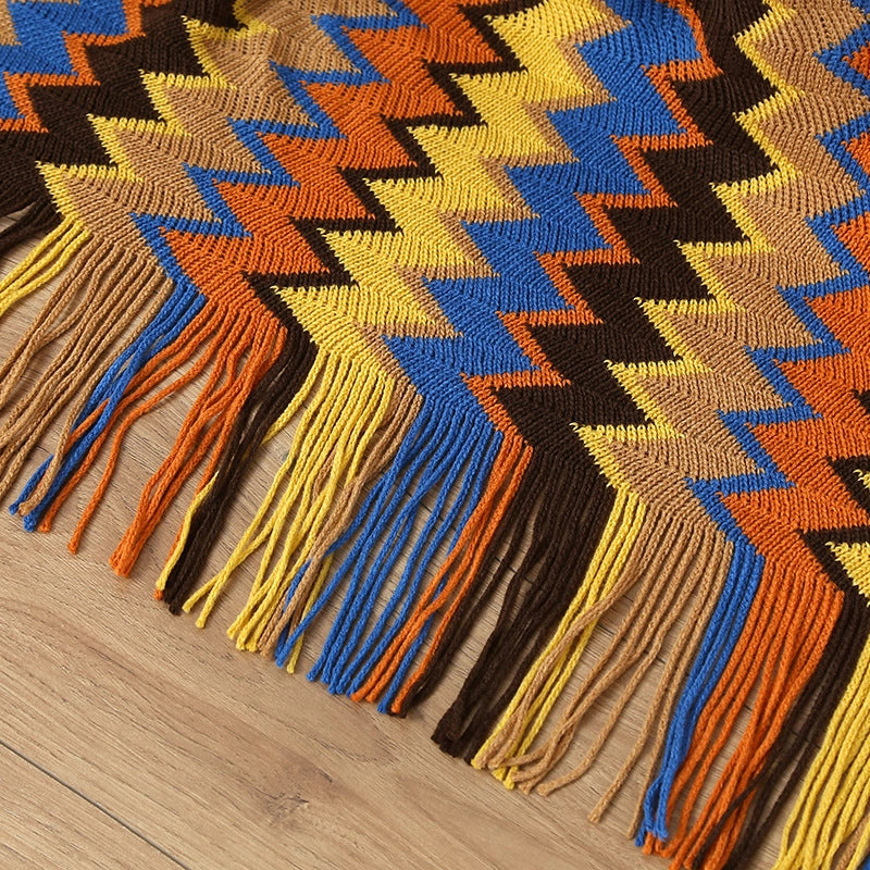 Bohemian Style Office Nap Blanket Tassel Knitted Sofa Cover Blanket Hotel Homestay Bed End Blanket Sofa Blanket