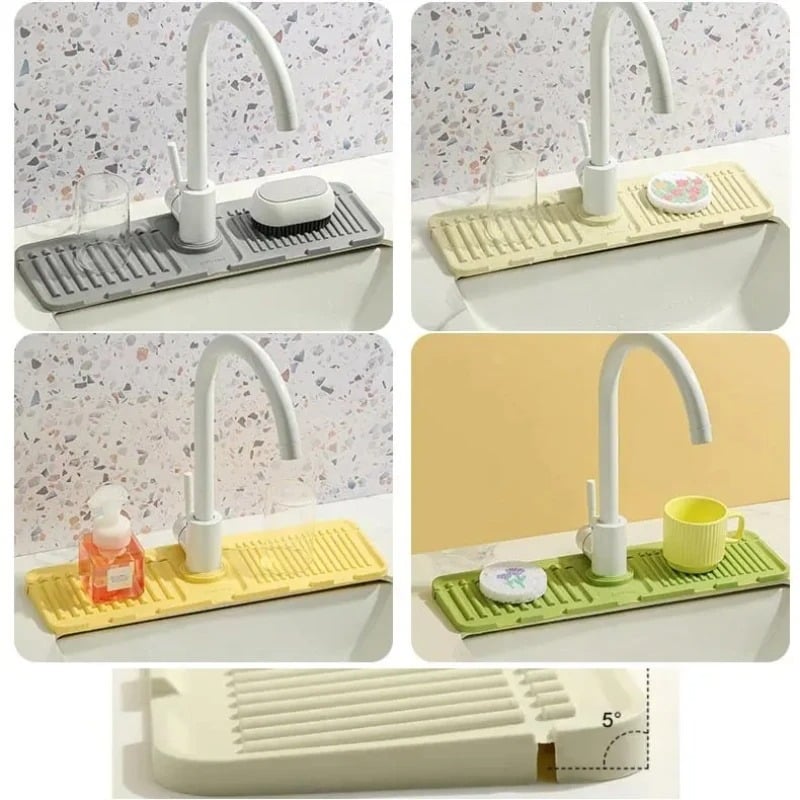 (🧨New Year Sale) Tidy Splash™ Faucet Guard & Draining Mat