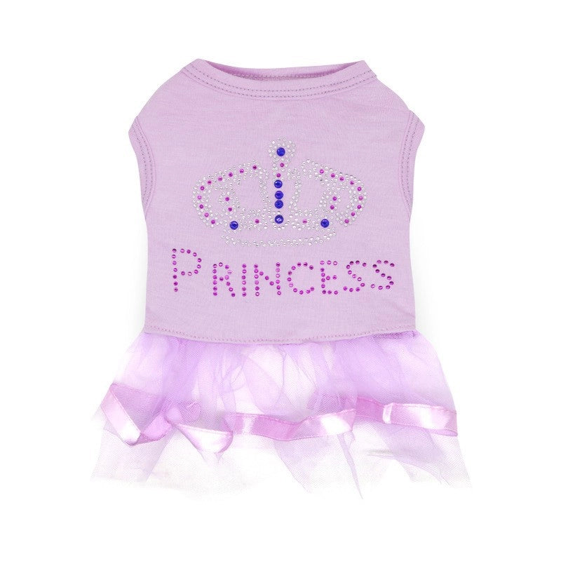 Princess Cotton Letter Heart Shape Crown Pet Clothing