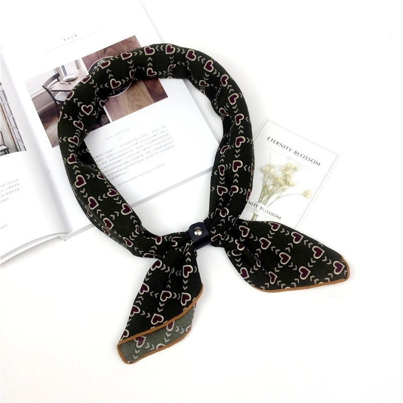Unisex Sweet Stripe Silk Scarf
