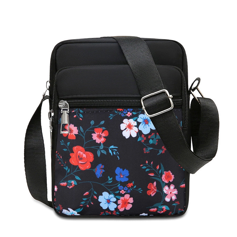 Women's Small Oxford Cloth Printing Classic Style Square Zipper Crossbody Bag Square Bag