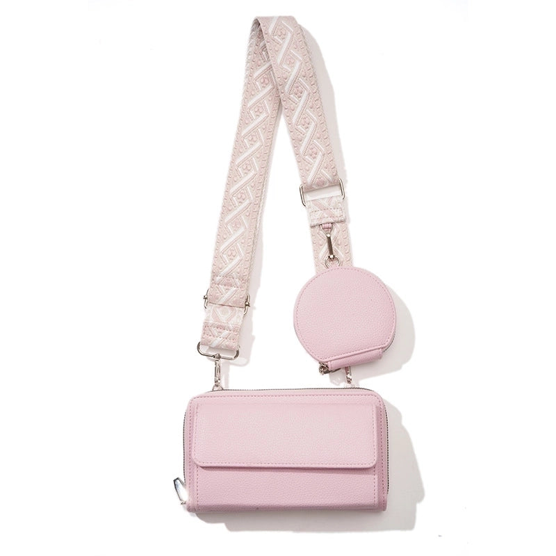 Women's Pu Leather Solid Color Streetwear Square Zipper Bag Sets Coin Purse