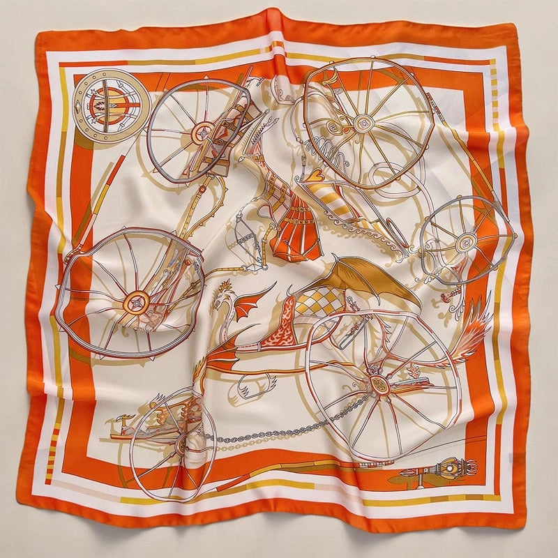 Women's Casual Elegant Minimalist Printing Satin Printing Silk Scarf